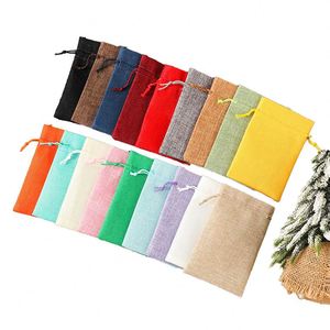 Sac d'emballage en lin recyclable avec cordon de serrage et poche à rabat pour pantalons, bijoux, cosmétiques, cadeaux, stockage et marquage - Vente en gros fabricant - Product Image 2