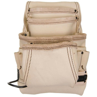 Sac à outils et à clous pour charpentier Custom Craft 179354, en cuir pleine fleur inversé, surface texturée 10A plus résistante à l'usure
