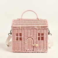 Maison en rotin tissé à la main peut être utilisé comme sac en rotin pour enfants, sac de rangement pour enfants, panier de pique-nique pour enfants