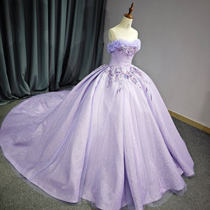 Jancember 6753 Sparkly Lila Crystal Ball Gown Vestidos de noche para mujer Quinceanera - Product Image 3
