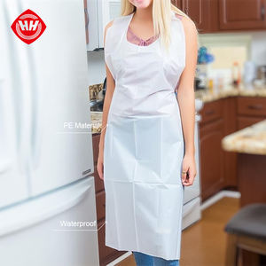 Hubei Haixin Tablier en plastique PE jetable bon marché Tabliers de cuisine imperméables de protection Adultes Robe longue blanche imperméable Vente en gros - Product Image 1