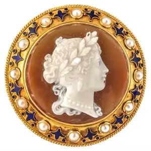 Vintage Cameo Victorian jewelry Brooch Resin Metal Women Jewelry Gold Silver Party Gift Brooch