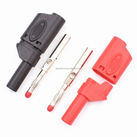 Test de sécurité entièrement isolé Connecteur mâle empilable de fiche banane de 4mm avec adaptateurs de prise banane pour sondes de fils de test de multimètre