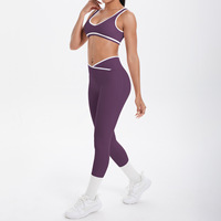 Pakaian Olahraga Fitness Bermerek Personal 2 Potong Set Yoga Seamless Spandex Nylon untuk Wanita