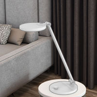 Lampe de table à bras articulé réglable avec commande à un bouton en ABS, design contemporain, simple, flexible, rotation et gradation progressive électrique, pour une protection oculaire.