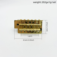 ST Electric Guitar Tremolo Bridge Set, Single Vibrato System with Tremolo Plate, Saddles and Tailpiece for 6-string Guitars