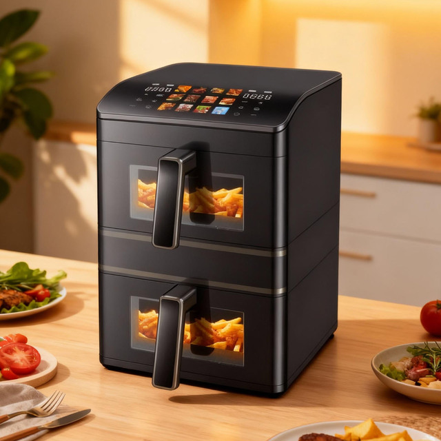 OEM ODM Double Stack Air Fryer Vertical 12L Dual Basket Machine Electric Digital Multifunctional Wholesale High Quality