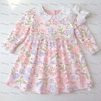 Robes pour filles, vente en gros, col festonné tissé, vêtements pour nouveau-nés, barboteuse bulle, robe d'hiver en dentelle pour bébés filles