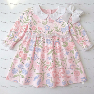 Abiti per Bambine all'Ingrosso, Vestiti per Neonati con Colletto Smerlato, Tutina a Bolle in Pizzo, Vestito Invernale per Bambine - Product Image 6