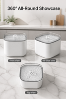 Fontaine à eau intelligente ovale en PP pour animaux de compagnie avec filtration automatique, circulation d'eau fraîche, protection contre l'ébullition à sec, capacité de 3L pour chiens et chats