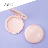Palette de maquillage vide pour le visage, boîtier compact rond rose transparent pour blush, illuminateur, fard à paupières et anticernes