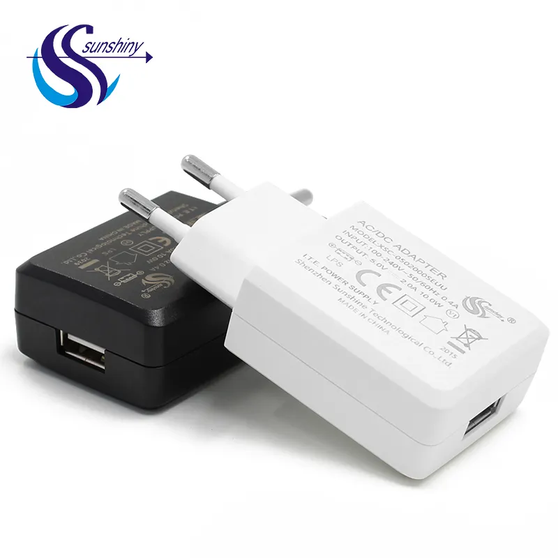 CE GS Eu plug wall chargers eu plug 5V 1A 2A 2.5A 3A 2400ma usb chargers 5V 1A 2A 2.5A 2400ma 3a for Spain Espana
