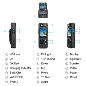 Cámara Corporal Inteligente CS11 con WiFi, HD 4K, Resistente al Agua, para Deportes de Acción al Aire Libre, Kit Profesional de Monitoreo de <span class=keywords><strong>Video</strong></span> de Seguridad CCTV - Product Image 2