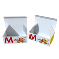 Boîtes d'emballage personnalisées en carton jetable respectueux de l'environnement pour restauration rapide à emporter chips de poulet boîte pour aliments frits poulet frit