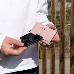 TILONSTAR TVC207P Cartera Delgada Rosa Antirrobo con Bloqueo RFID, Estuche de Aluminio, Tarjetero de Cuero Genuino - Product Image 4