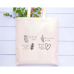 Sac à bandoulière pour collègues, sac fourre-tout pour le shopping, citation magique pratique, sel, romarin, lavande, amour, et tombez amoureux quand vous le pouvez - Product Image 3