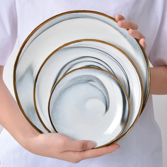 Complete style stock melamine plate set dishes plate melamine china trade print melamine plates