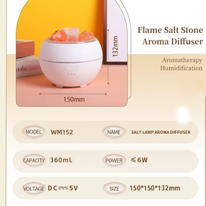 Premium Crystal Salt Rock Flame Aroma <b>Diffuser</b> 360ml Ultrasonic Mist Maker USB Essential <b>Oil</b> Humidifier - Product Image 6