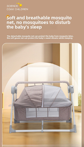 Berceau à bascule électrique intelligent premium pour bébé, berceau pliable pour nouveau-nés de 0 à 36 mois, lit portable multifonctionnel - Product Image 2