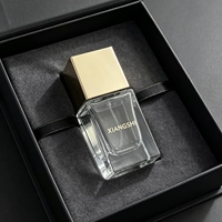 Flacon de parfum géométrique moderne 30/50 ml avec bouchon carré chromé brillant, finition dorée, argentée ou noire, distributeur de parfum