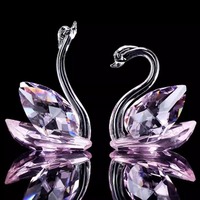 Cabinet à vin et meuble TV en forme de cygne en cristal, cadeau de mariage, décorations gravées pour la maison, ornements créatifs pour la Saint-Valentin et Tanabata