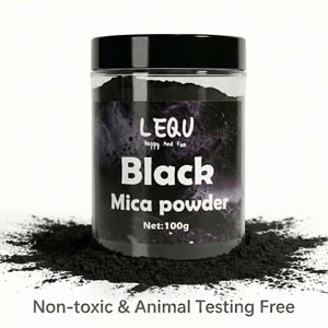 LEQU Polvo de Mica Negro Alegre y Divertido 100g No Tóxico para Manualidades, Arte en Resina y Proyectos DIY - Product Image 1