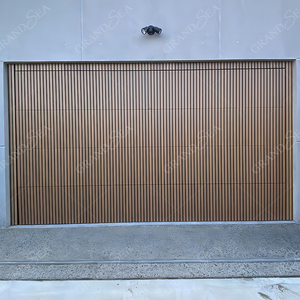 Grandsea Wood Look Custom ized American Style Doppel garagentore Sicherheit Automatische Kühlergrill Garage Rolltor für Häuser - Product Image 3