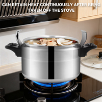 Casserole à pression en aluminium pour gaz industriel, 3-15 litres, fond simple, anti-explosion, écologique
