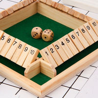 Boîte de fermeture classique en bois à 4 joueurs, motif poli, jeux de dés et d'échecs, jouet éducatif, jeu de flop 1688 yiwu Purchasing Agent