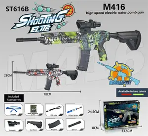 New Arrival Large M416 Gel Ball Blaster Gun Outdoor Toy Water Gel Hydrogel Blaster Gun 7-8mm Splatter Ball Gun