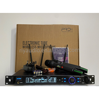 Système de microphone sans fil M-5300 à 2 canaux UHF 640-690 MHz True Diversity avec surveillance de sortie par panneau pour scène, église, chant, spectacle