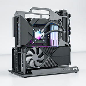 Boîtier <span class=keywords><strong>PC</strong></span> Gaming ATX Socooler Home E-Sports Room SOC-AE-Y en Alliage d'Aluminium DIY Anime avec Fenêtre Latérale et Ports USB Frontaux Noir - Product Image 4