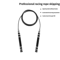 RISING RSPRO0042 Corde à sauter en fil d'acier avec poignée en aluminium, haute qualité, unisexe, longueur réglable, haute résistance, résistance à l'usure, 2,8 m