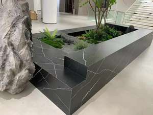 Piastrelle per pavimenti <span class=keywords><strong>in</strong></span> finto marmo Nero ceramica lucida artificiale Nero Marquina marmo lastre di pietra sinterizzata - Product Image 3