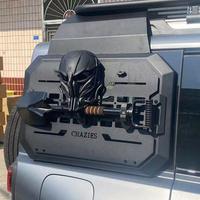 Grille de protection pour vitre latérale arrière avec support pour masque de prédateur et pelle pour Haval H9