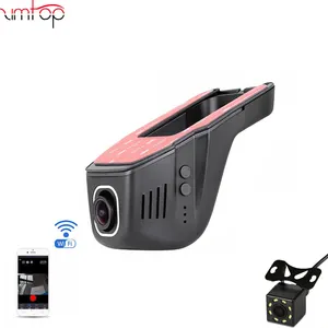 Cámara de salpicadero DVR con doble lente para coche, grabadora de vídeo Digital, 1080P, visión nocturna, WiFi, 96658