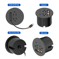 Prise de courant encastrée neuve de haute qualité avec ports USB PD20W et câbles rétractables