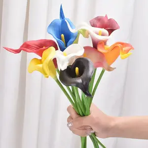 Customizable party home wedding decor white silk real touch calla lily artificial flowers bouquet wedding flowers