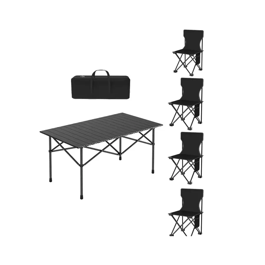 Ensembles multifonctionnels de table et chaises de voyage pour l'extérieur 7 pcs pliants légers portables en métal table de pique-nique et ensembles de chaises de camp