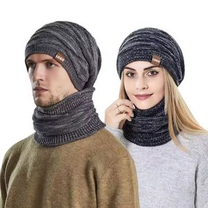 Hot Sell <b>Winter</b> Wool <b>Hat</b> Set Women Men Beanie Knitted Cap Scarf Set Men Neck Warm Ski <b>Hat</b> Adult Slouchy Warm <b>Hats</b> Patch Beanie - Product Image 1