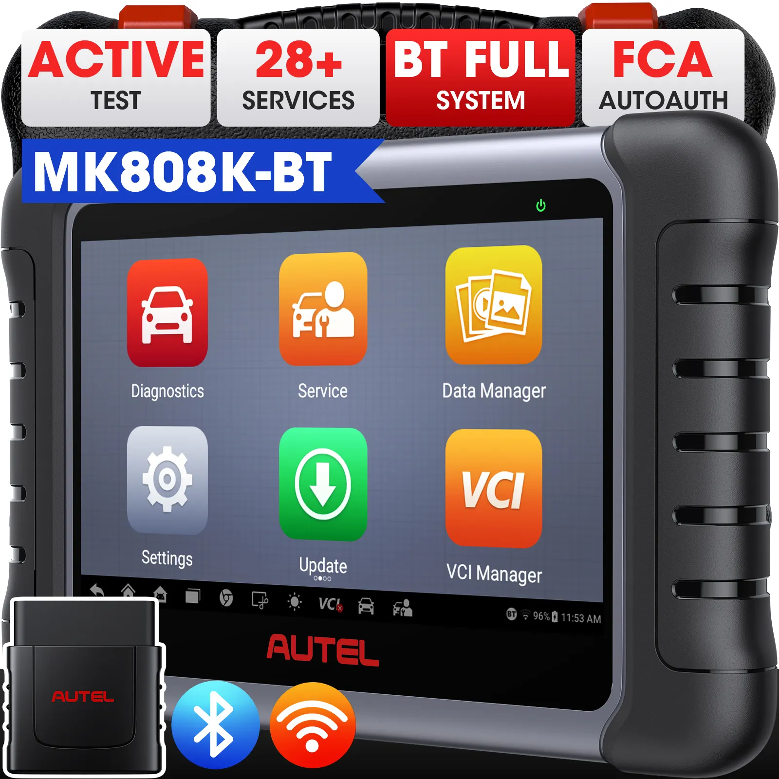 Autel original maxicom mk808k-bt mk808s mk808 mx808 mk808z mk 808 bt s obd2 examen de tous les outils de diagnostic de scanner de système pour les voitures