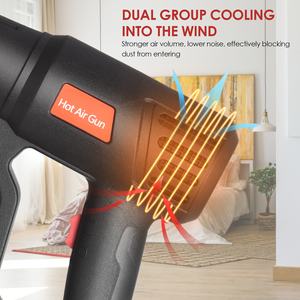 Qili <span class=keywords><strong>Heat</strong></span> Shrink Tubing Pequena Dupla Temperatura Temp Controle Digital Display <span class=keywords><strong>Detector</strong></span> Artesão Pistola De Ar Quente Refluxo - Product Image 6