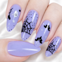 Faux ongles à presser Halloween, couverture complète, longs, forme amande, style gothique, pour nail art, vente en gros