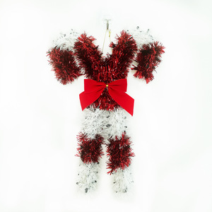 Ornement de Noël Qiankun 38x25cm, décoration murale en guirlande rouge, costume de Père Noël, pour Noël - Product Image 5