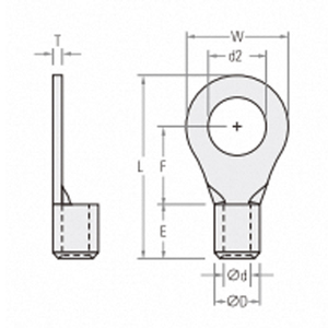 Cáp điện Vòng thiết bị đầu cuối Lugs cách điện lưỡi thiết bị đầu cuối trong đồng thau uốn loại Spade thiết bị đầu cuối - Product Image 2
