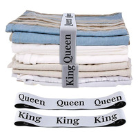 Bande élastique en polyester jacquard personnalisable, finition noire et blanche, largeur 4 cm, longueur 65 cm, pour organisateur de draps de lit
