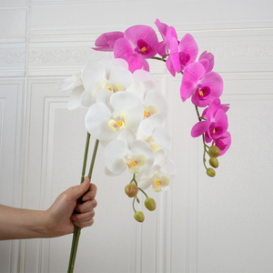 Orquídea Mariposa Artificial de Alta Calidad con 9 Flores, Tacto Real, Tallo Único Decoración floral de estilo nórdico para mesas de comedor, hogar acogedor - Product Image 1