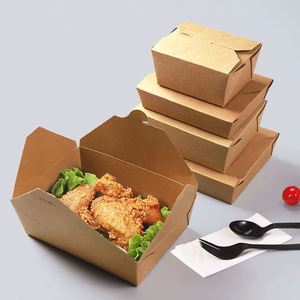 Biodegradable Kraft Food Packaging Disposable Paper Lunch <b>Takeaway</b> Box Kraft Paper Food <b>Container</b> - Product Image 3