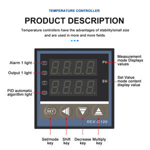 Factory Price PID Intelligent <b>Thermostat</b> REX-C100 REX-C400 REX-C700 REX-C900 Digital Display Temperature <b>Controller</b> - Product Image 2