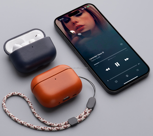 Funda de Cuero Encerado Vintage para Auriculares <span class=keywords><strong>AirPods</strong></span> <span class=keywords><strong>Pro</strong></span> 3, Protección Total, Compatible con <span class=keywords><strong>Carga</strong></span> Inalámbrica - Product Image 6